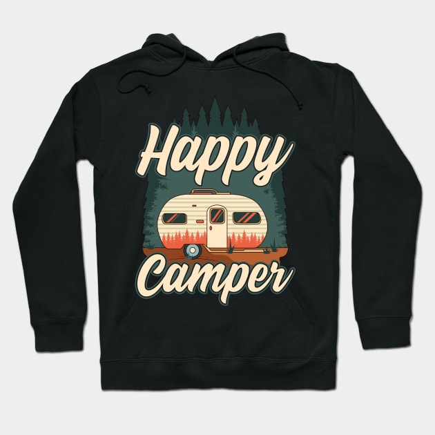 Happy Camper Design Hoodie by 365inspiracji